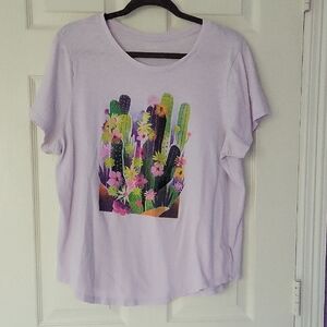 Lavender Cactus Print Women's Top
